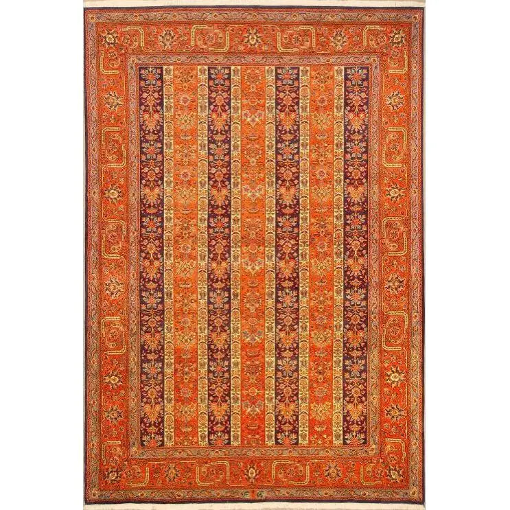Authentic Persian Rug Zabol Traditional Style Hand-Knotted Indoor Area Rug With Natural Wool And Cotton 9'10" X 6'6" Panr02813
